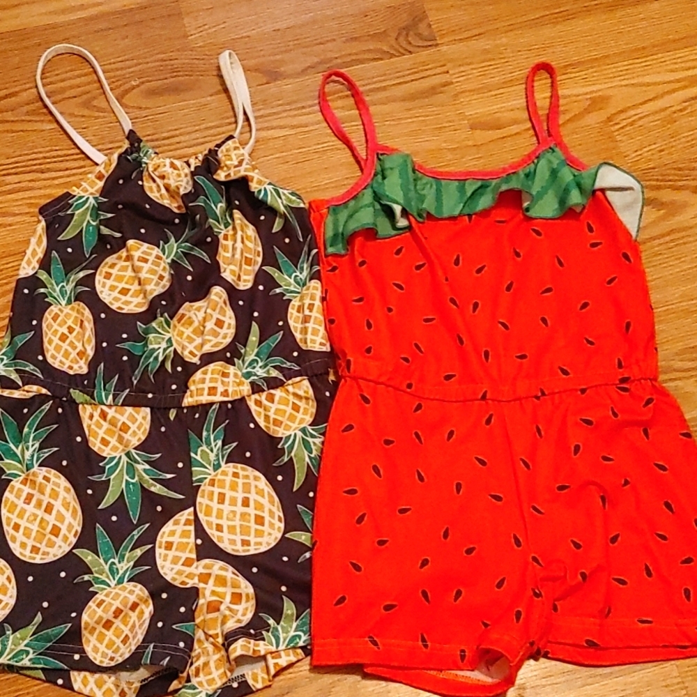 Pineapple and Watermelon Rompers